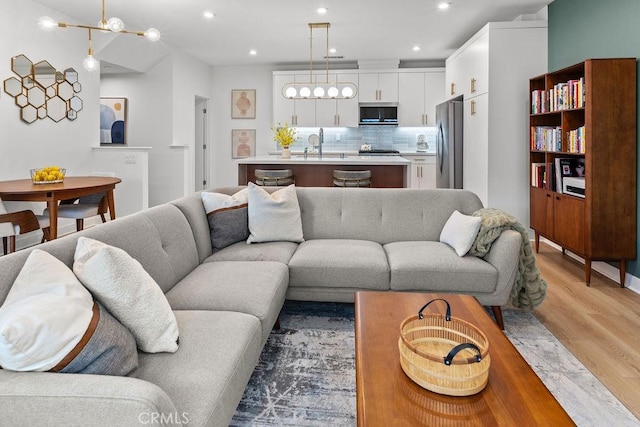 1707 W Bushell, Anaheim, CA 92805 - living area featuring recessed lighting and light wood finished floors
