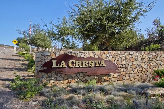 view of community sign