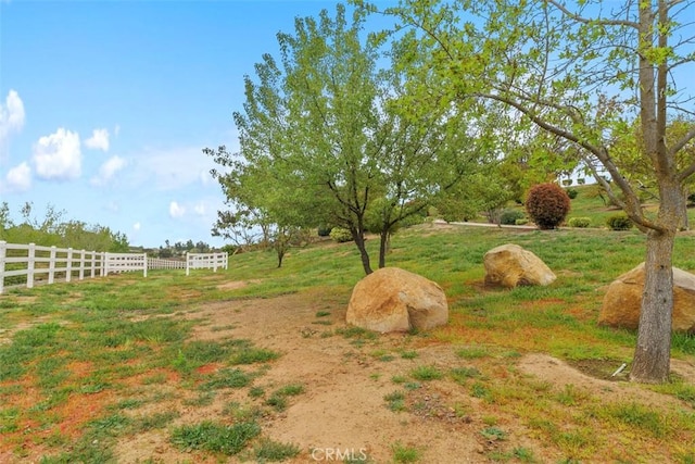 view of yard with fence
