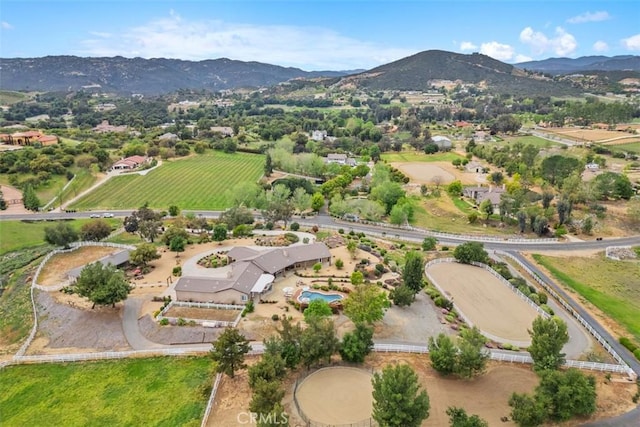 bird's eye view featuring a mountain view