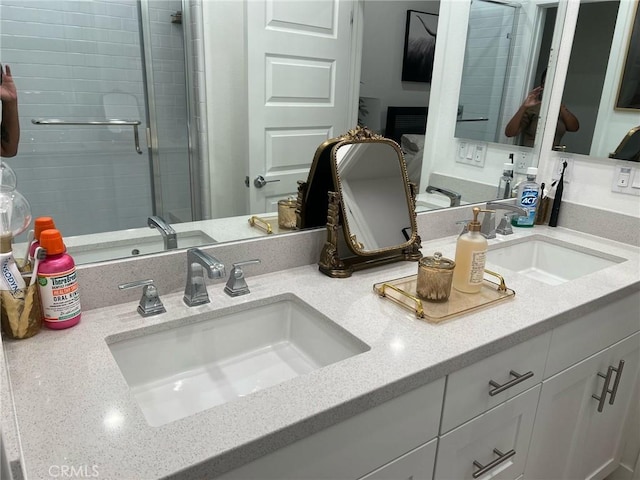 267 N N Magnolia Ave Unit 2, Anaheim, CA 92801 - bathroom with double vanity, a sink, and a stall shower