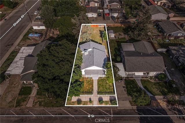 411 A St, Orland, CA 95963 - aerial overview of property's location featuring nearby suburban area and property boundaries highlighted