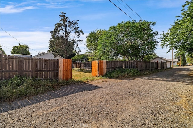 view of yard with fence
