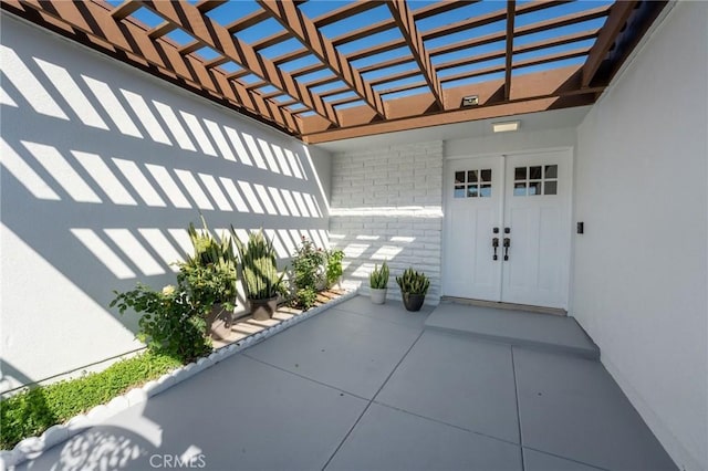 view of patio / terrace with a pergola