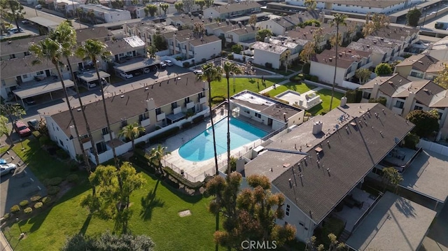 aerial view featuring a residential view