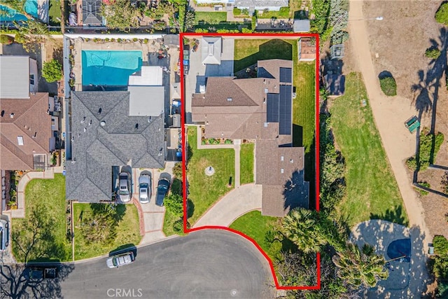 bird's eye view featuring a residential view