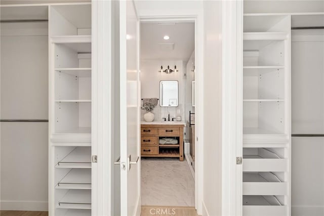 closet with a sink