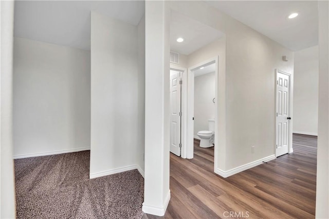 29605 Camino Cristal, Menifee, CA 92584 - interior space with recessed lighting, visible vents, baseboards, and dark wood-style flooring