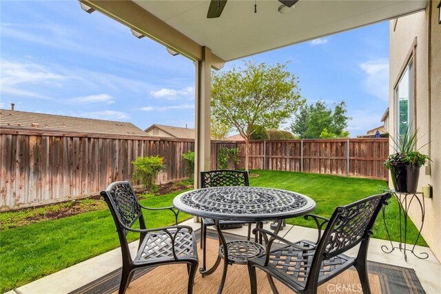 17963 Passionflower Ln, San Bernardino, CA 92407 - view of patio with a ceiling fan