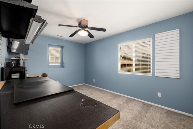 29465 Siderite Cir, Menifee, CA 92584 - office featuring carpet floors, a ceiling fan, and baseboards