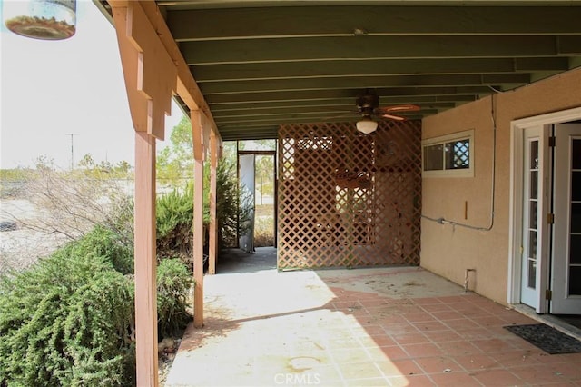 view of patio / terrace with ceiling fan