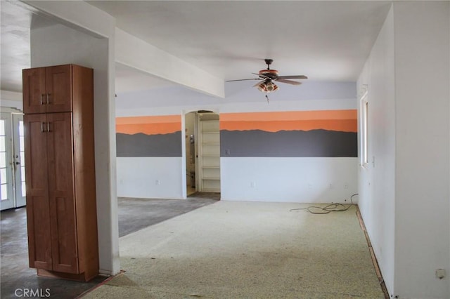 spare room featuring ceiling fan