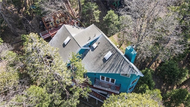 23677 Crest Forest Dr, Crestline, CA 92325 - view from above of property