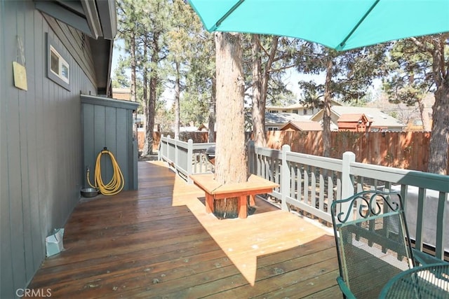 631 Vista Ave, Sugarloaf, CA 92386 - deck featuring a fenced backyard