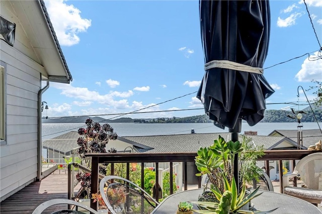 balcony with a water view