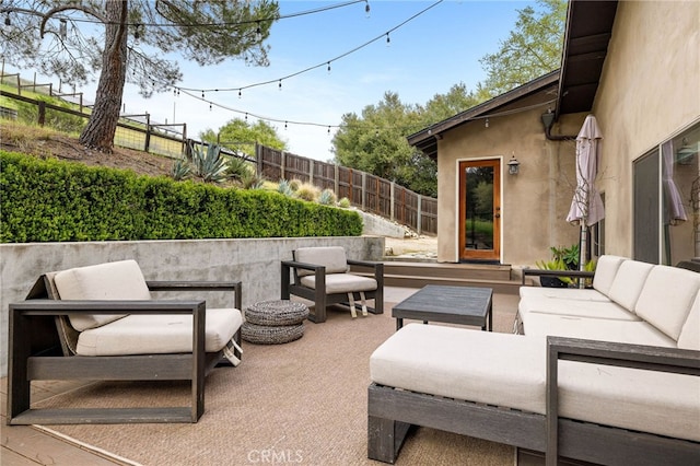 1753 Filbert St, Paso Robles, CA 93446 - view of patio / terrace with a fenced backyard and an outdoor living space