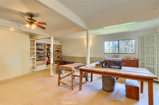36575 Mudge Ranch Rd, Coarsegold, CA 93614 - recreation room featuring ceiling fan