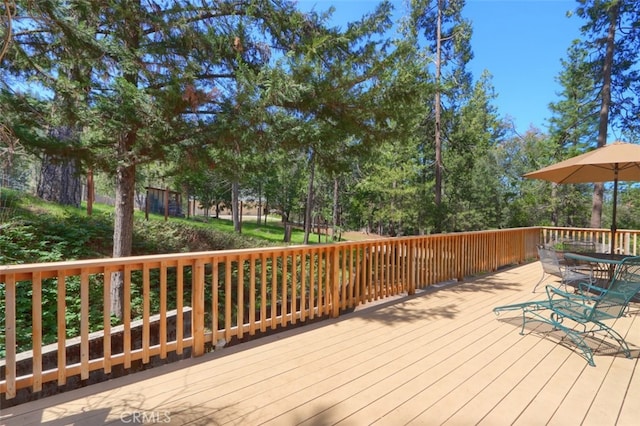 36575 Mudge Ranch Rd, Coarsegold, CA 93614 - wooden deck featuring outdoor dining space