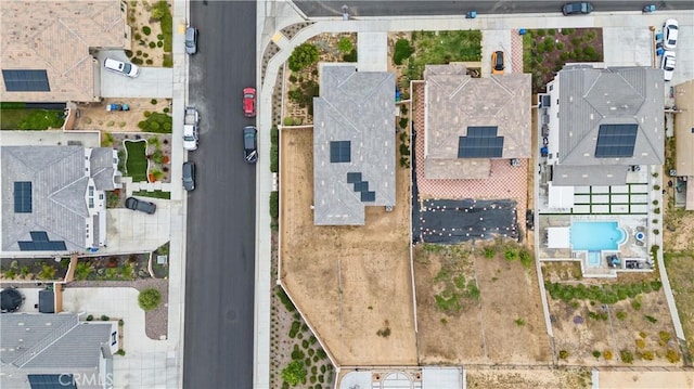 drone / aerial view of a pool area