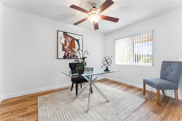 28133 Espinoza, Mission Viejo, CA 92692 - home office featuring wood finished floors, baseboards, and a ceiling fan