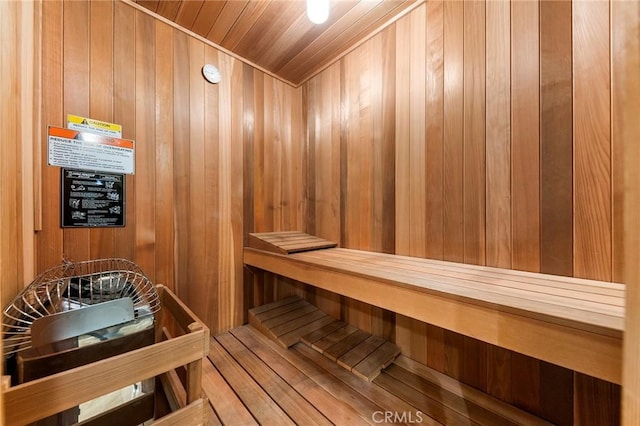 view of sauna