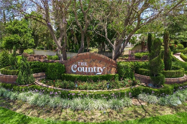 view of community sign