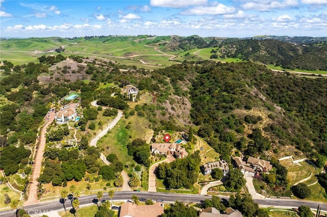 bird's eye view featuring a mountain view