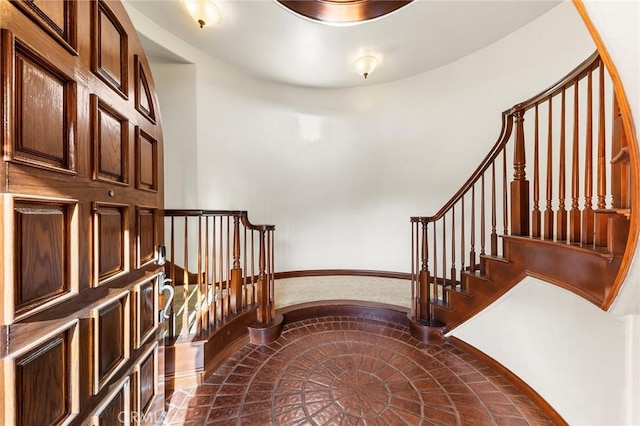 stairway with baseboards