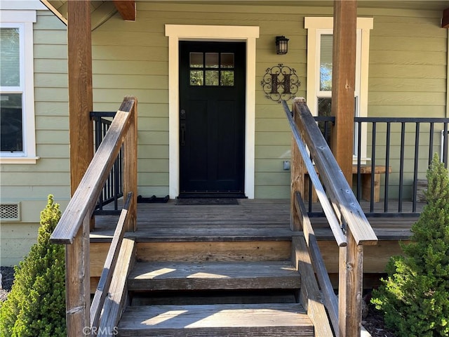 view of exterior entry
