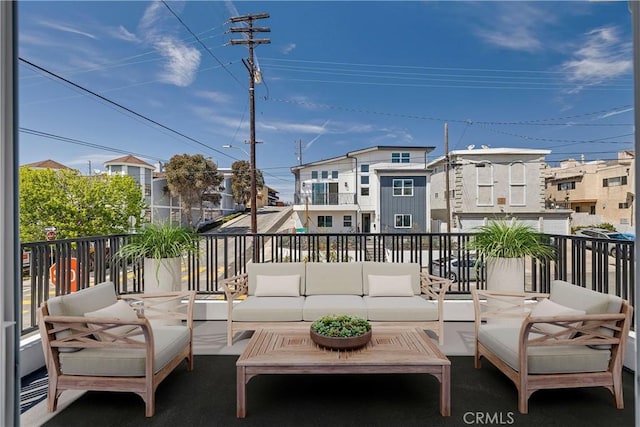 2100 Carnegie Ln, Redondo Beach, CA 90278 - wooden terrace featuring an outdoor hangout area and a residential view