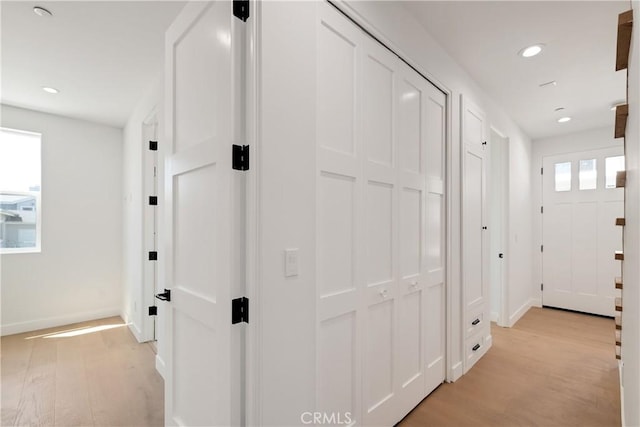 2100 Carnegie Ln, Redondo Beach, CA 90278 - hallway featuring light wood-style floors and recessed lighting