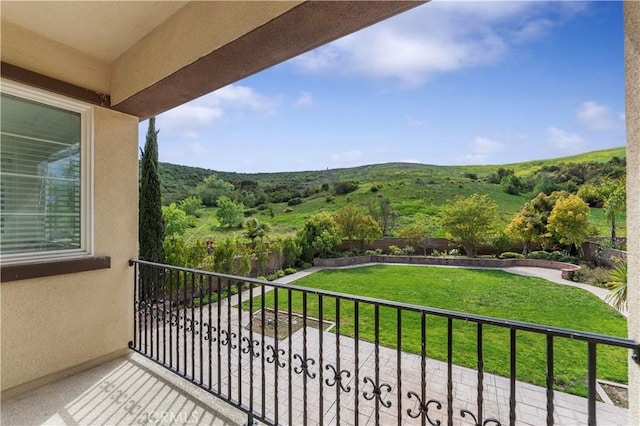 balcony with a mountain view