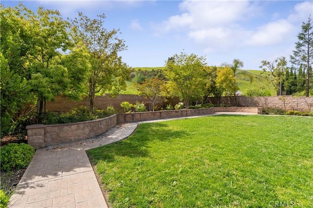 view of yard with fence