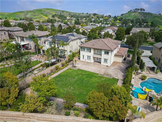 bird's eye view with a residential view