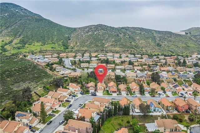 11962 Verona Dr, Fontana, CA 92337 - drone / aerial view featuring a mountain view and a residential view
