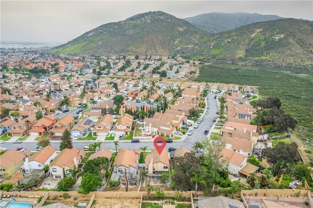 11962 Verona Dr, Fontana, CA 92337 - drone / aerial view featuring a mountain view and a residential view