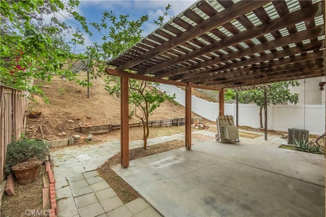 11962 Verona Dr, Fontana, CA 92337 - view of patio with a pergola and a fenced backyard