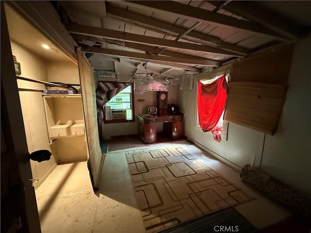 basement with cooling unit