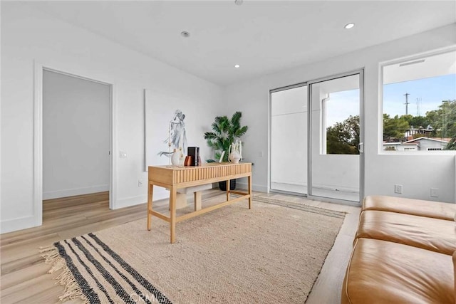 9027 Wonderland Ave, Los Angeles, CA 90046 - office space featuring wood finished floors, recessed lighting, and baseboards