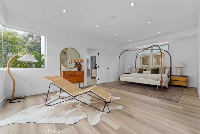 9027 Wonderland Ave, Los Angeles, CA 90046 - bedroom featuring recessed lighting, baseboards, and light wood finished floors