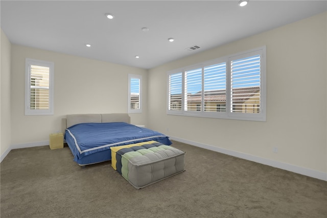16533 Ground Breaker Ave, Chino, CA 91708 - carpeted bedroom with visible vents, baseboards, multiple windows, and recessed lighting
