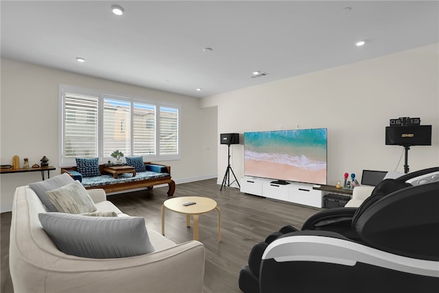 16533 Ground Breaker Ave, Chino, CA 91708 - living area featuring visible vents, baseboards, recessed lighting, and wood finished floors