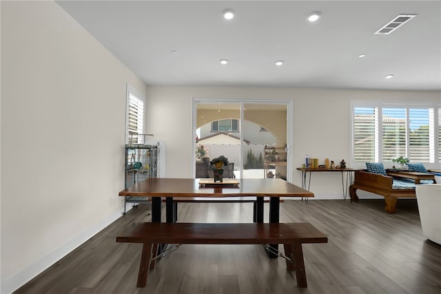 16533 Ground Breaker Ave, Chino, CA 91708 - dining space with plenty of natural light, visible vents, baseboards, and wood finished floors