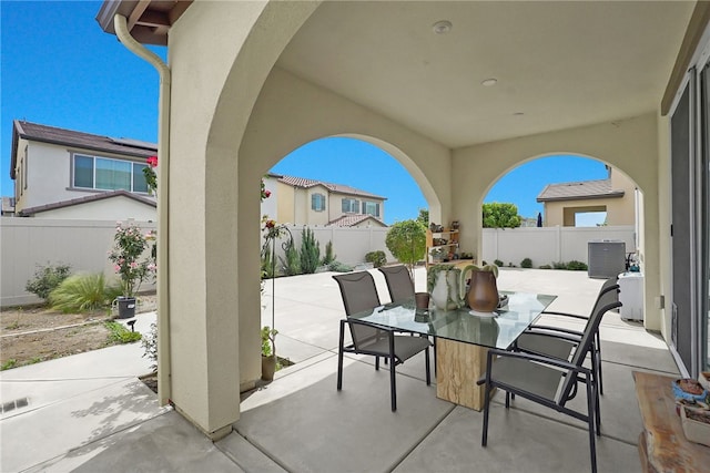16533 Ground Breaker Ave, Chino, CA 91708 - view of patio / terrace featuring central AC unit, a fenced backyard, and outdoor dining area