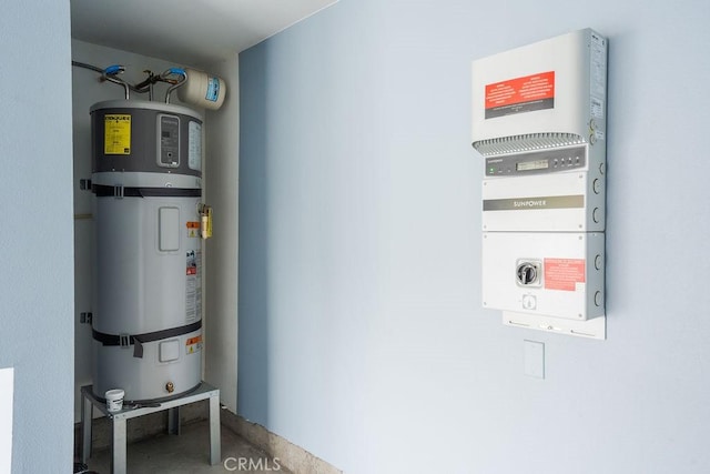 utility room with secured water heater