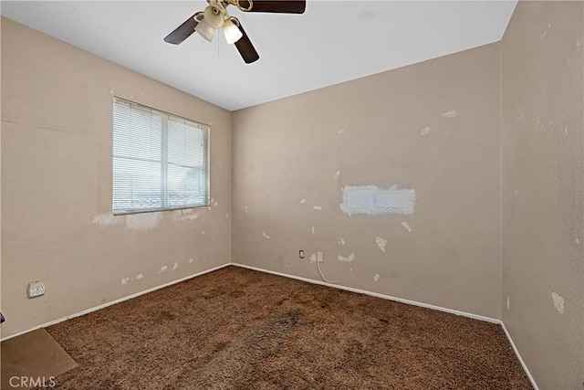 25382 Silverwood Ln, Menifee, CA 92584 - unfurnished room with carpet floors, a ceiling fan, and baseboards