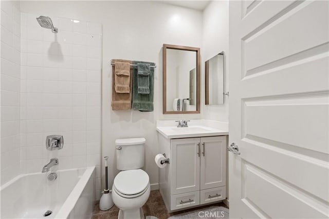19533 Cardigan Dr, Northridge, CA 91324 - bathroom featuring tile patterned flooring, vanity, shower / tub combination, and toilet