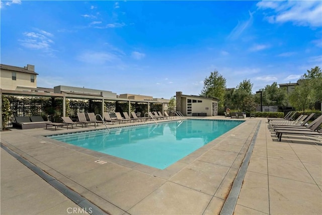 19533 Cardigan Dr, Northridge, CA 91324 - pool featuring an outbuilding and a patio area