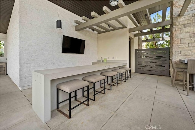 19533 Cardigan Dr, Northridge, CA 91324 - view of patio / terrace with an outdoor bar
