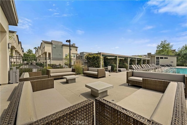 19533 Cardigan Dr, Northridge, CA 91324 - exterior space featuring a community pool and an outdoor hangout area
